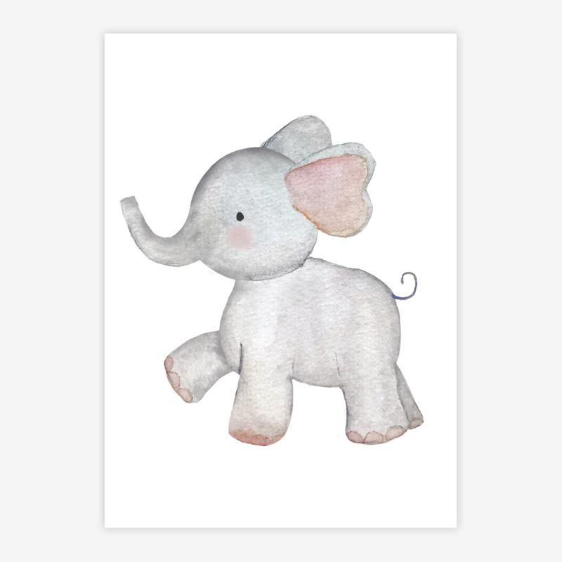 Quadro-Infantil-Selva-Elefante-Color-1