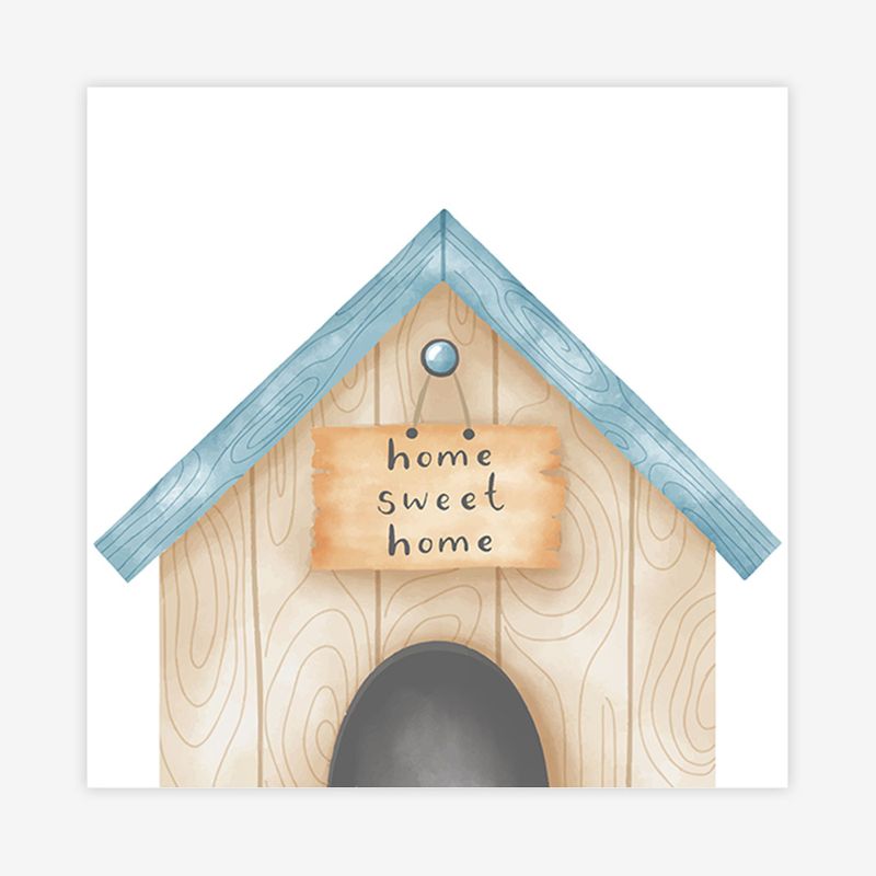 Quadro-Infantil-Casinha-Cachorro-Azul-Quadrado-1
