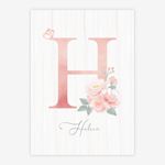 Quadro-Infantil-Floral-Letra-Rosa-1