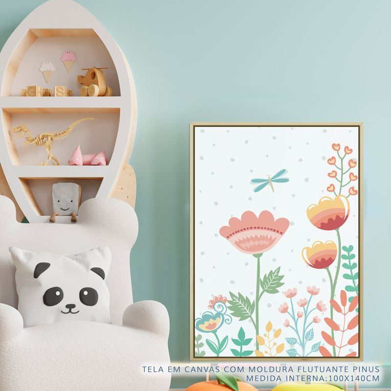Quadro-Infantil-Floral-Moderno-Libelula-Color-2