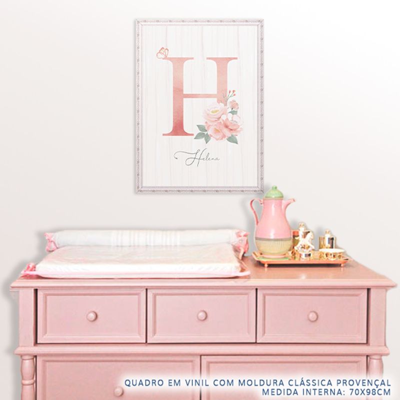 Quadro-Infantil-Floral-Letra-Rosa-2