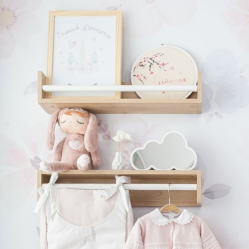 Prateleira de Livro Up 60cm Carvalho e Branco