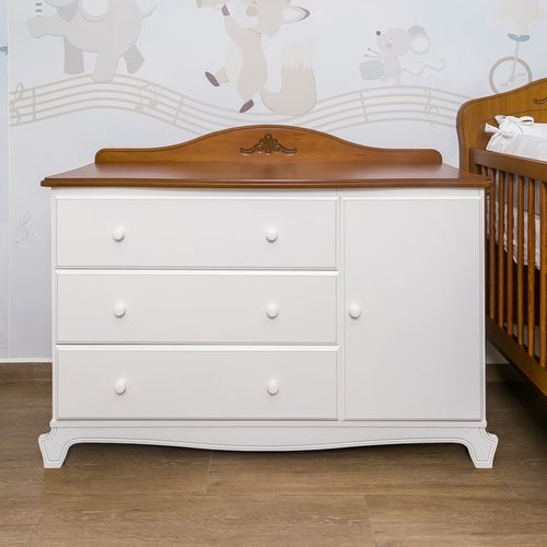 Cômoda Nóbile Branco Provençal e Madeira com Porta