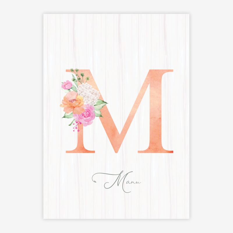 Quadro-Infantil-Floral-Letra-Coral-1
