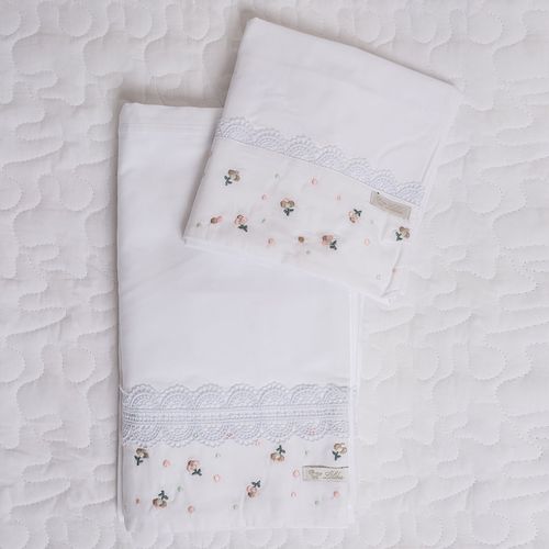 Lençol para Berço Amore Rosa - 3 peças