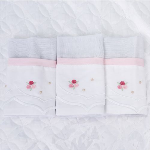Fralda de Boca Florença Rosa (3 peças)