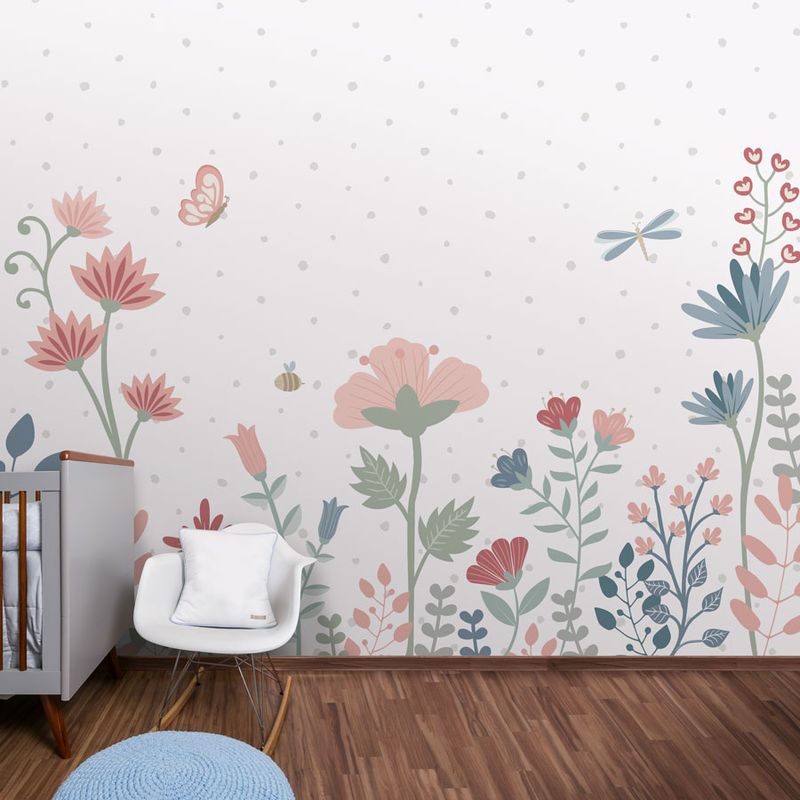 Papel-de-Parede-Floral-Moderno-Azul---Mural-1