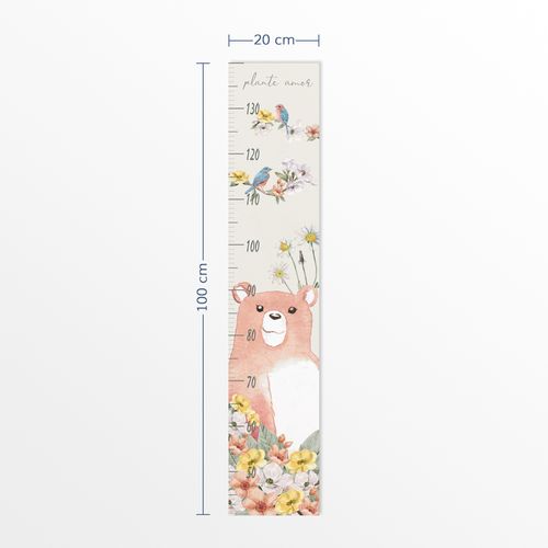 Régua de Crescimento Urso Plante Amor Coral
