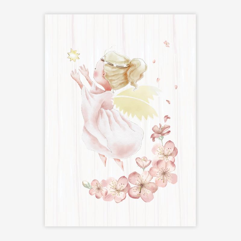 Quadro-Infantil-Anjinha-com-Estrela-Rosa-1
