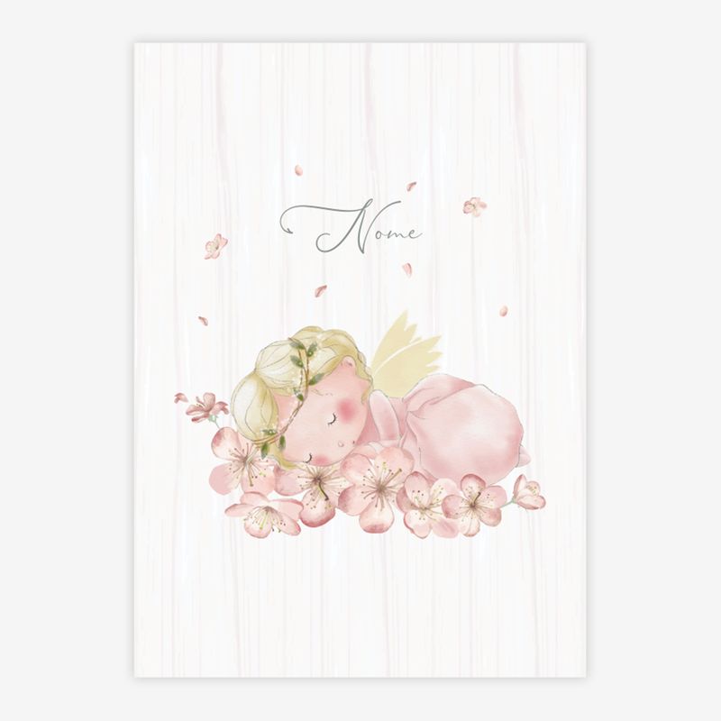 Quadro-Infantil-Anjinha-Dormindo-com-Nome-Rosa-1
