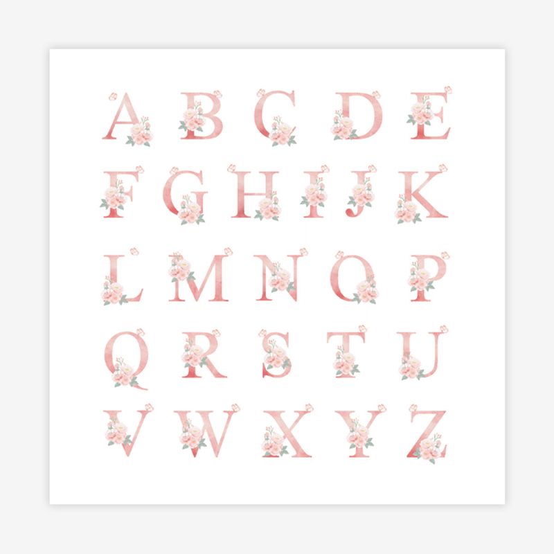 Quadro-Infantil-Floral-Letra-Rosa-3