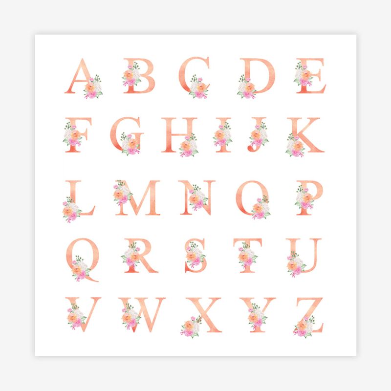 Quadro-Infantil-Floral-Letra-Coral-3