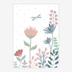 Quadro-Infantil-Floral-Libelula-Azul-1