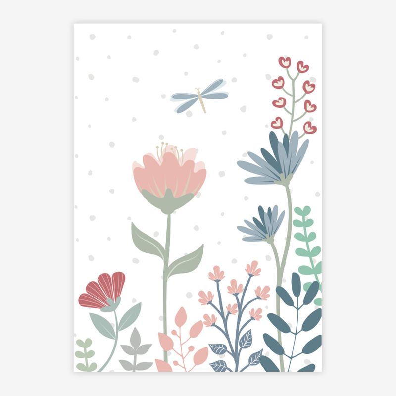 Quadro-Infantil-Floral-Libelula-Azul-1