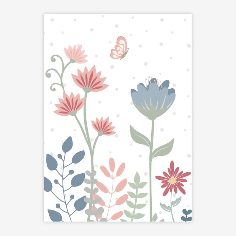 Quadro-Infantil-Floral-Borboleta-Azul-1