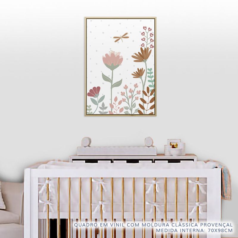 Quadro-Infantil-Floral-Libelula-Tons-Terrosos-2