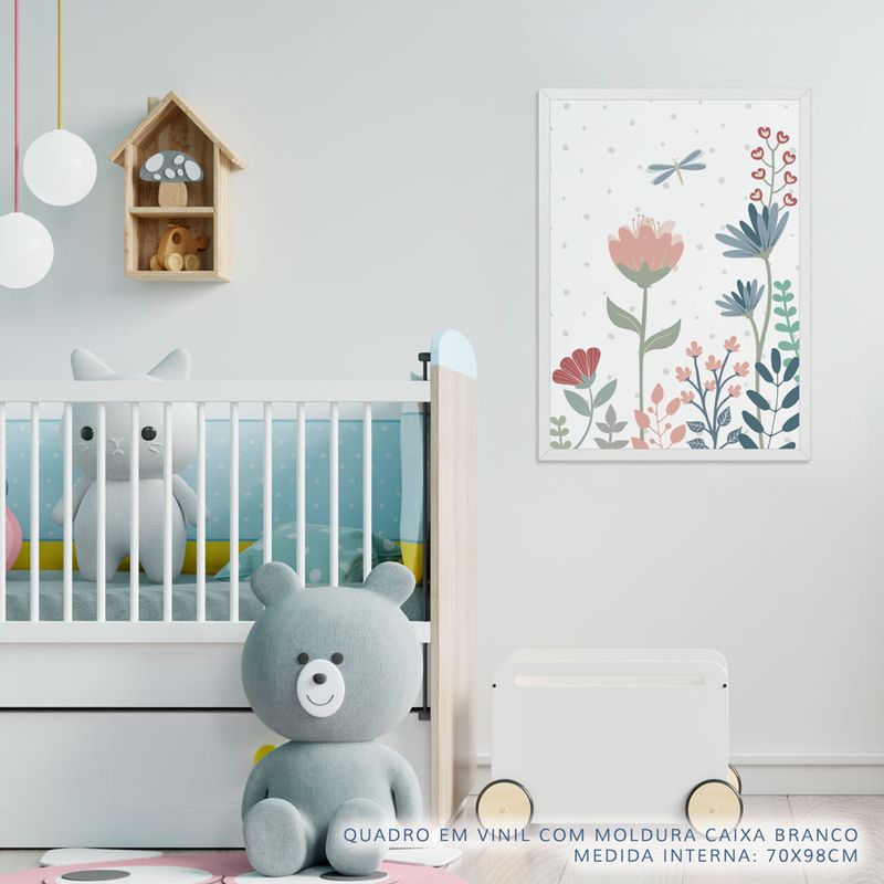 Quadro-Infantil-Floral-Libelula-Azul-2