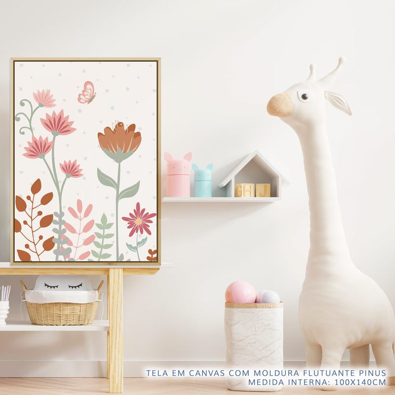 Quadro-Infantil-Floral-Borboleta-Tons-Terrosos-2