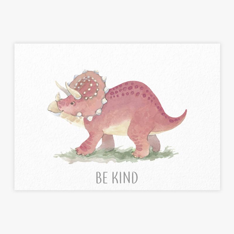 Quadro-Infantil-Triceratops-Be-Kind-1