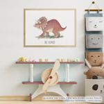 Quadro-Infantil-Triceratops-Be-Kind-2