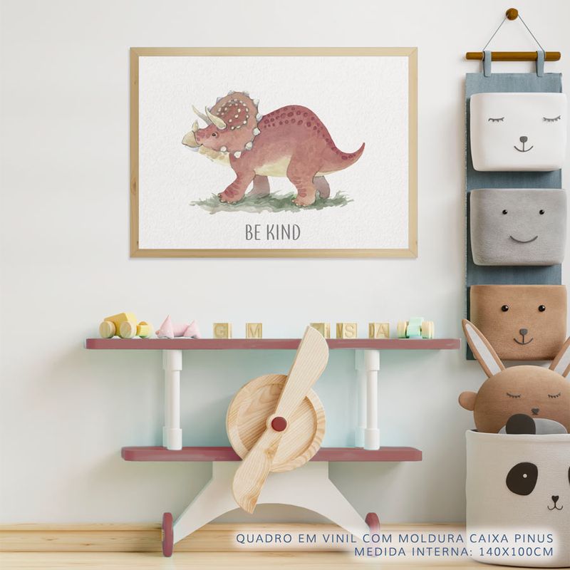 Quadro-Infantil-Triceratops-Be-Kind-2