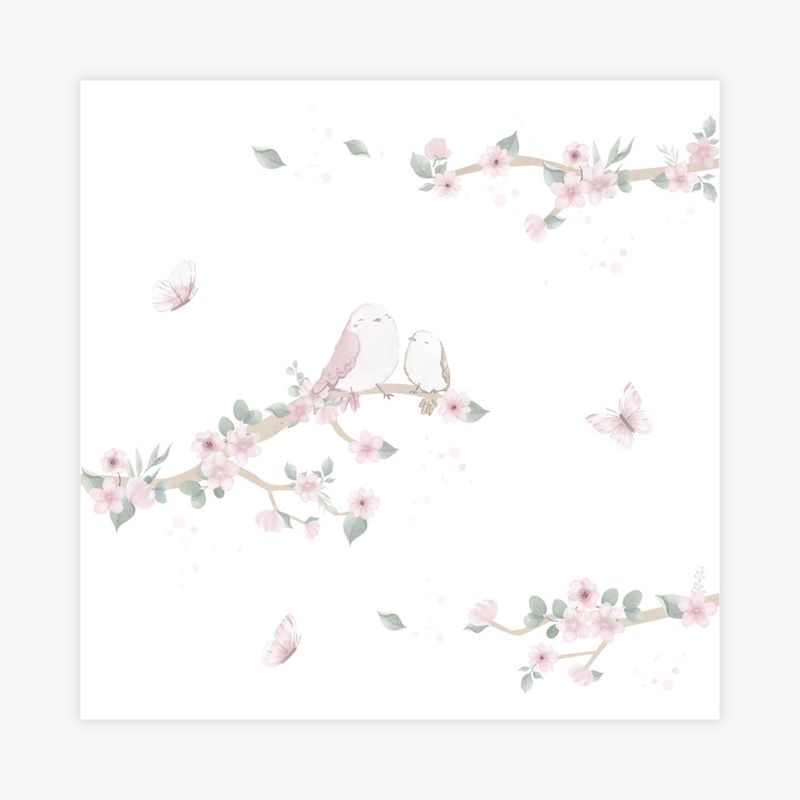 Quadro-Infantil-Jardim-Galho-a-Esquerda-Rosa---Quadrado-1