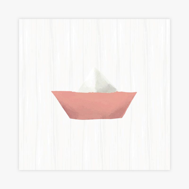 Quadro-Infantil-Barquinho-de-Papel-Coral-1