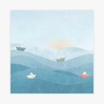 Quadro-Infantil-Barquinhos-de-Papel-no-Mar-1