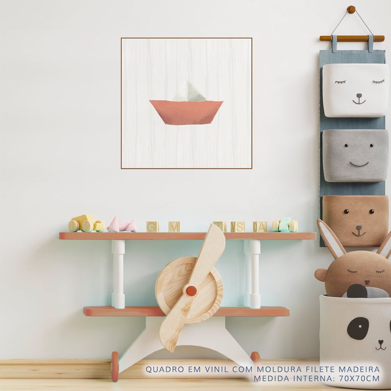 Quadro-Infantil-Barquinho-de-Papel-Coral-2