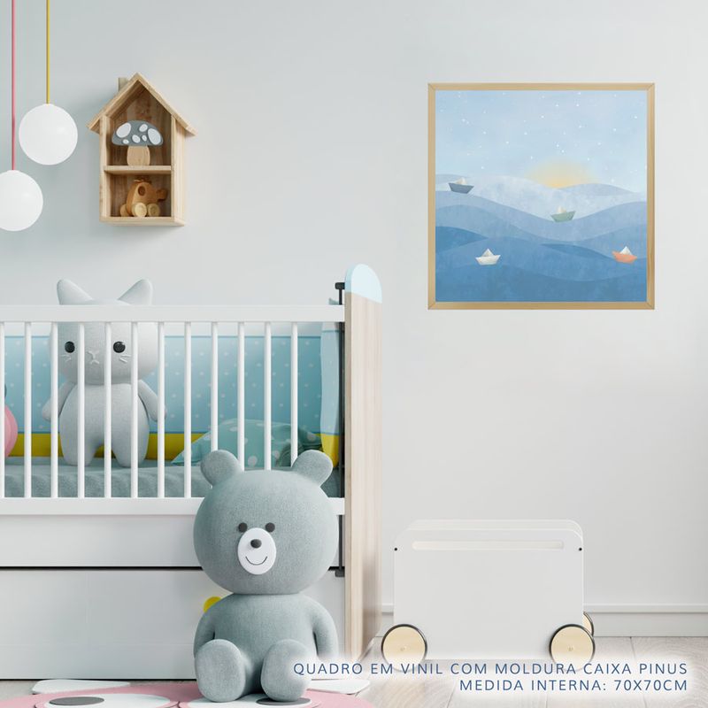 Quadro-Infantil-Barquinhos-de-Papel-no-Mar-2