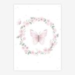 Quadro-Infantil-Jardim-Guirlanda-com-Borboletas-Rosa-Vertical-1