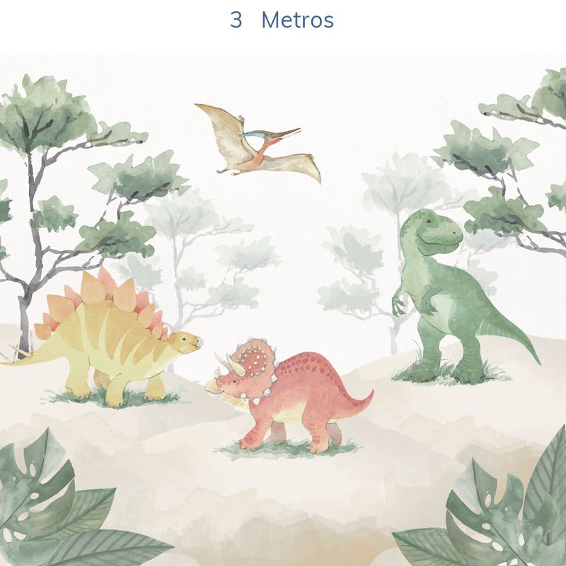 Papel-de-Parede-Dinossauro-Aquarela---Mural-3