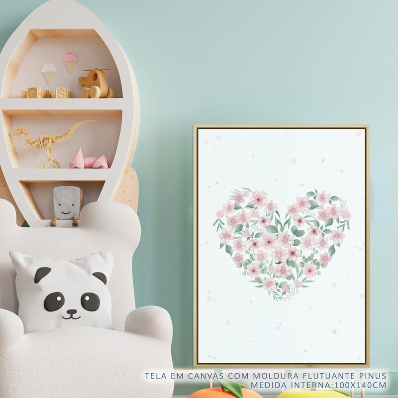 Quadro-Infantil-Coracao-Rosa-Vertical-2