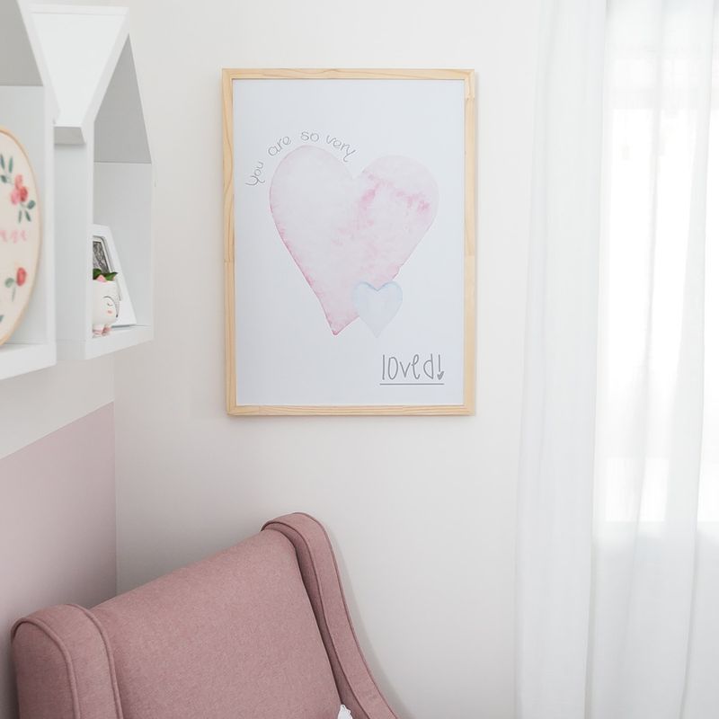 Quadro-Infantil-Aquarela-Coracao-Loved-Rosa-3