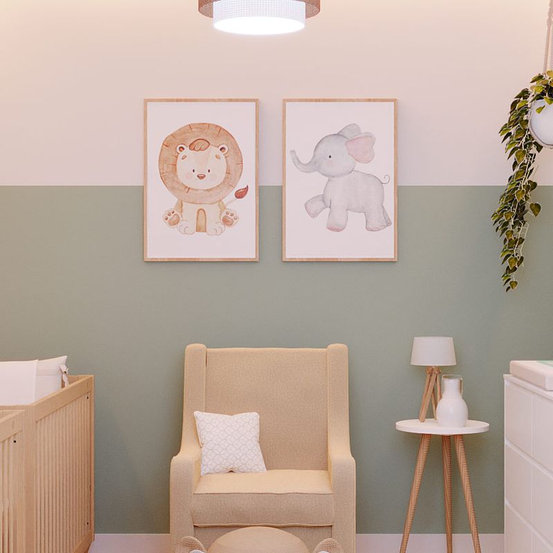 Quadro-Infantil-Selva-Elefante-Color-3