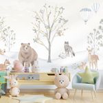 Papel-de-Parede-Bichos-na-Neve---Mural-1