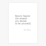 Quadro-Frase-Beauty-Begins-The-Moment-You-Decide-To-Be-Yourself-Preto---Vertical-