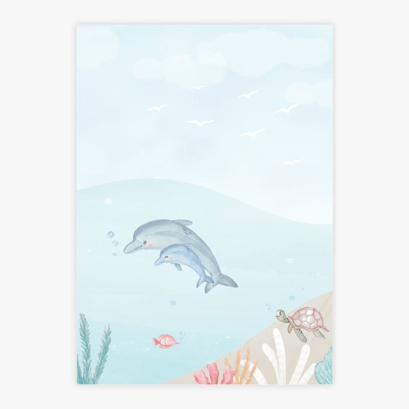 Quadro-Infantil-Fundo-do-Mar-Golfinho