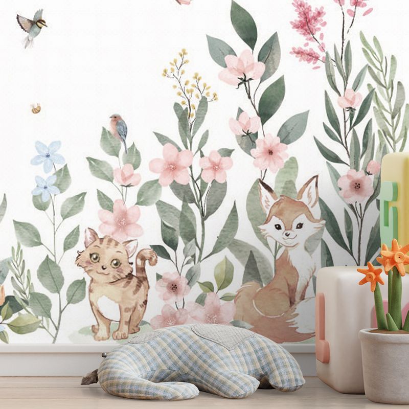 Papel-de-Parede-Jardim-Mali-Bichos-Rosa---Mural-2