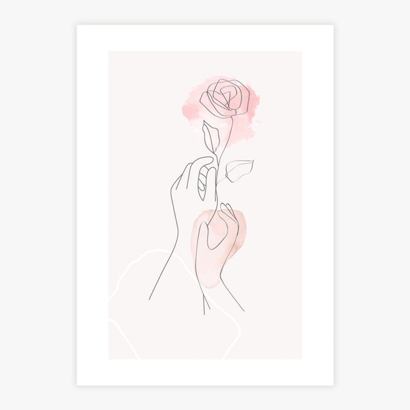 Quadro-Maos-com-Rosa-Minimalista-Aquarela-Rose-1