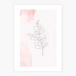 Quadro-Folha-Minimalista-com-Aquarela-Rose---Vertical-1