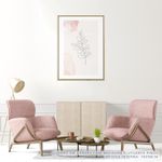 Quadro-Folha-Minimalista-com-Aquarela-Rose---Vertical-2