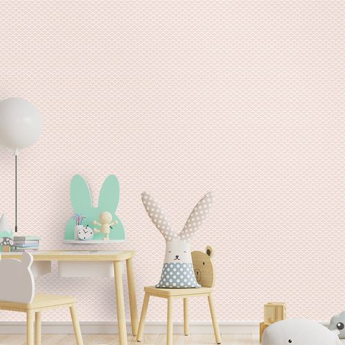 Papel de Parede Infantil Onda Rosa Claro