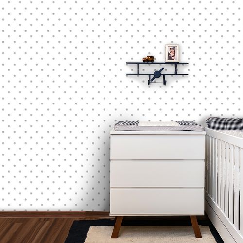 Papel de Parede Poá Aquarela Cinza