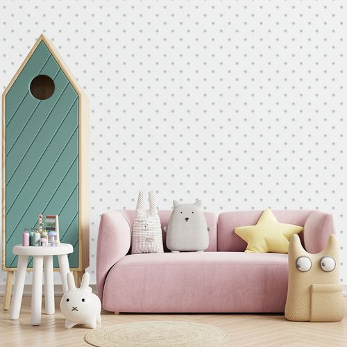 Papel de Parede Infantil Poá Aquarela Malva
