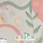 Papel-de-Parede-Infantil-Abstrato-Folhas-Tons-Terrosos---Mural-2