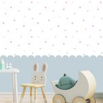Papel-de-Parede-Infantil-Coracoes-Coloridos-com-Cerca-Azul---Mural-1
