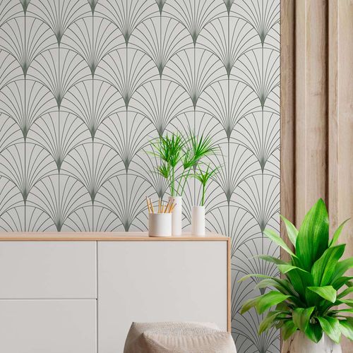 Papel de Parede Leque Verde Seco