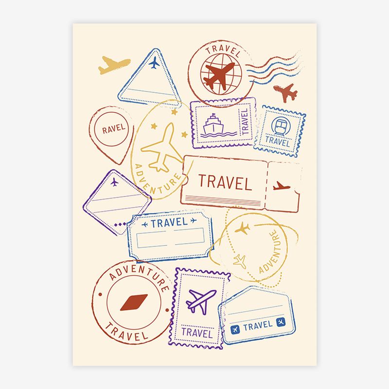 Quadro-Infantil-Selos-de-Viagem-Colors---Vertical-1