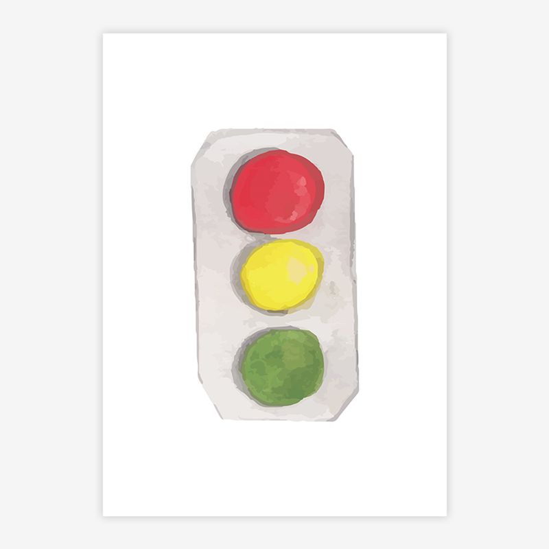 Quadro-Infantil-Semaforo-Aquarela-Cinza---Vertical-1